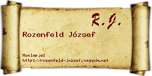 Rozenfeld József névjegykártya